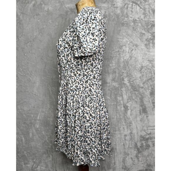 Jen's Pirate Booty Dress Womens Medium Smocked Puff Sleeve Boho Floral - Picture 3 of 9